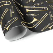 Trombone Musician Band Teacher Wrapping Paper Cadeaupapier (Rol Hoek)