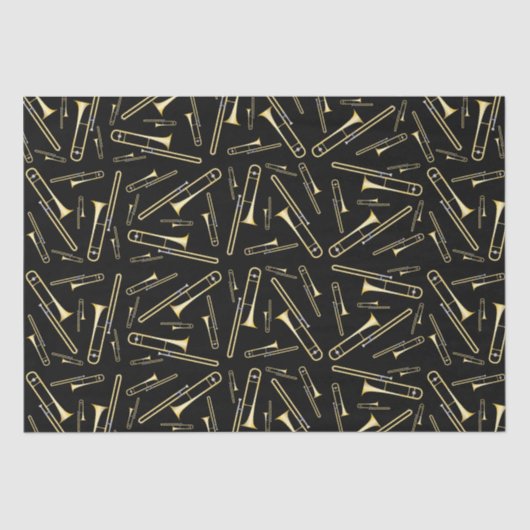 Trombone Musician Band Teacher Wrapping Paper Tissuepapier (Voorkant)