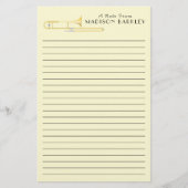 Trombone Musician Teacher Stationery Briefpapier (Voorkant)