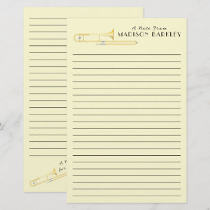 Trombone Musician Teacher Stationery Briefpapier
