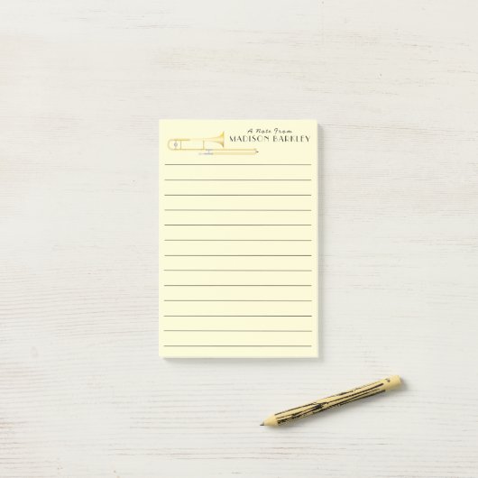 Trombone Musicus Band Docent Notities Post-it® Notes (Op bureau)