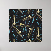 Trombone Muzieknoten Canvas Afdruk (Voorkant)
