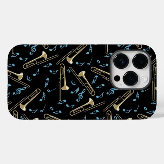 Trombone Muzieknoten Case-Mate iPhone Case (Achterkant (horizontaal))