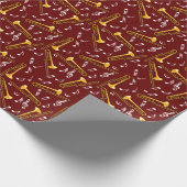 Trombone Muzieknoten Patroon Cadeaupapier (Hoek)