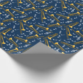 Trombone Muzieknoten Patroon Cadeaupapier (Hoek)