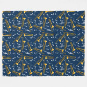 Trombone Muzieknoten Patroon Fleece Deken (Voorkant (Horizontaal))