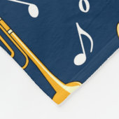 Trombone Muzieknoten Patroon Fleece Deken (Hoek)