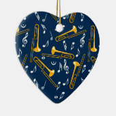 Trombone Muzieknoten Patroon Keramisch Ornament (Rechts)