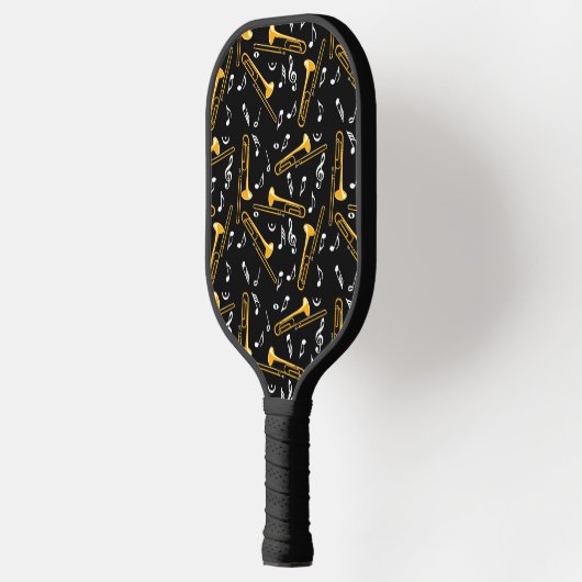 Trombone Muzieknoten Patroon Pickleball Paddle (Links)