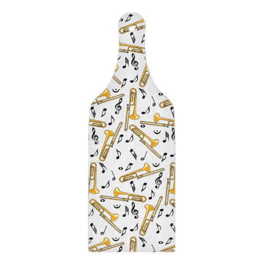 Trombone Muzieknoten Patroon Snijplank (Voorkant)
