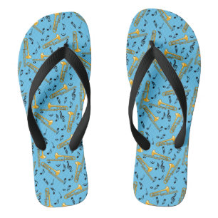 Trombone Muzieknoten Patroon Teenslippers
