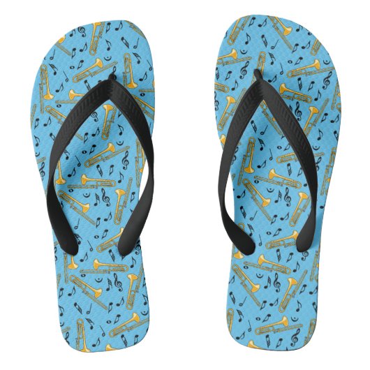 Trombone Muzieknoten Patroon Teenslippers (Voetbed)