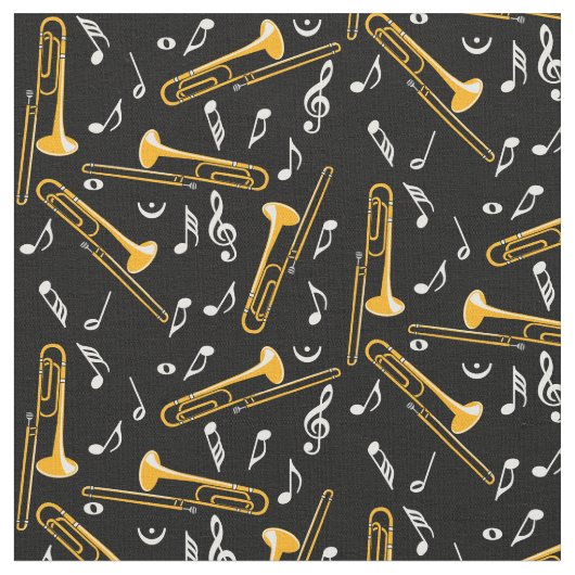 Trombone Muzieknoten Stof (Close Up)