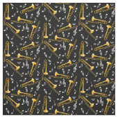 Trombone Muzieknoten Stof (Swatch)