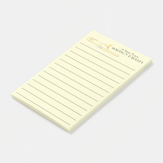 Trombone-muzikant Band Lerarennotities Post-it® Notes (Schuin)