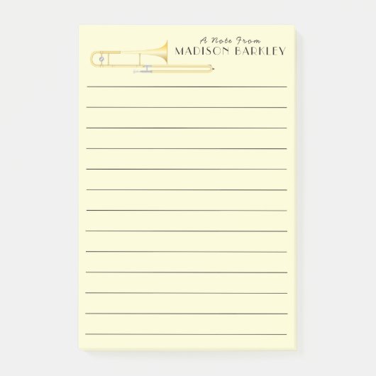 Trombone-muzikant Band Lerarennotities Post-it® Notes (Voorkant)