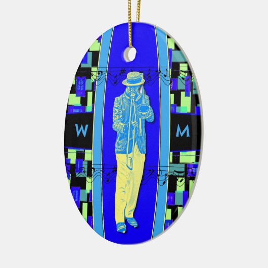 Trombone Muzikant met Initialen Ornament (Links)