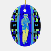 Trombone Muzikant met Initialen Ornament (Voorkant)