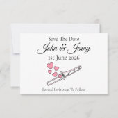 Trombone Muzikant Trouwen Save The Date (Voorkant)