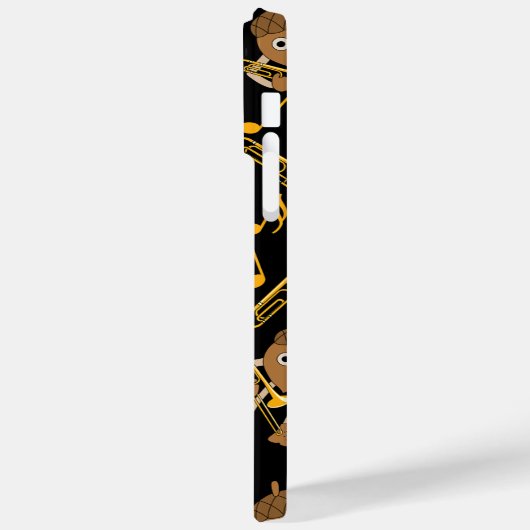 Trombone Nut Muzieknoten Zwart Case-Mate iPhone Case (Achterkant / Links)