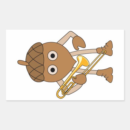 Trombone Nut Rechthoekige Sticker (Voorkant)