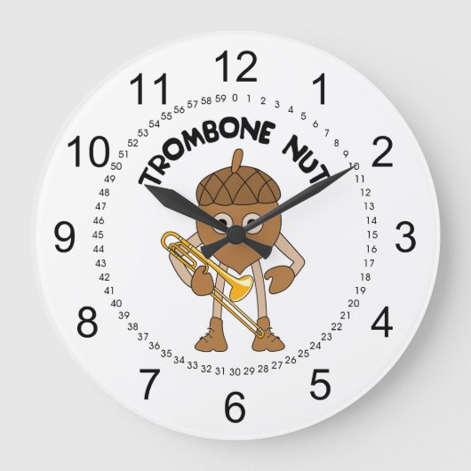 Trombone Nut Text Grote Klok (Voorkant)
