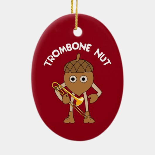 Trombone Nut Text Keramisch Ornament (Achterkant)