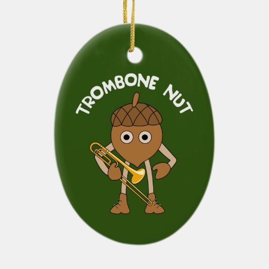 Trombone Nut Text Keramisch Ornament (Achterkant)