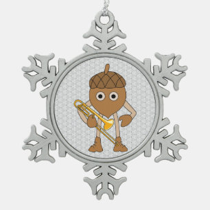 Trombone Nut Tin Sneeuwvlok Ornament
