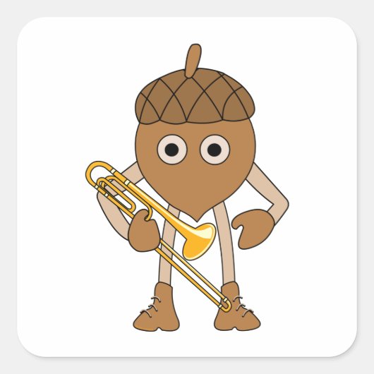 Trombone Nut Vierkante Sticker (Voorkant)