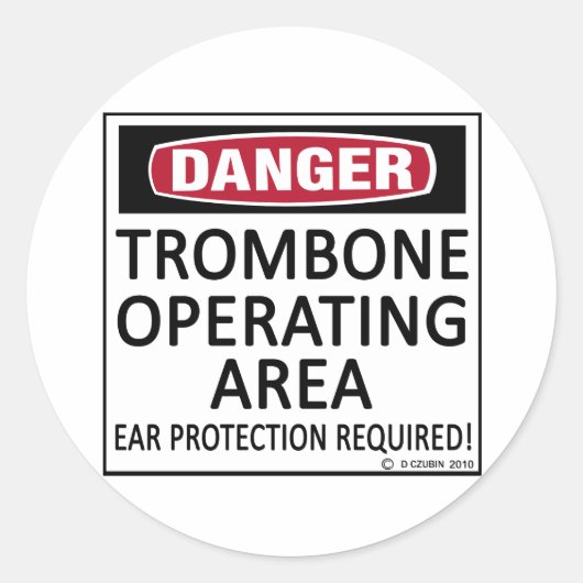 Trombone-operatiegebied Ronde Sticker (Voorkant)