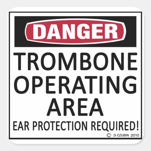 Trombone-operatiegebied Vierkante Sticker (Voorkant)