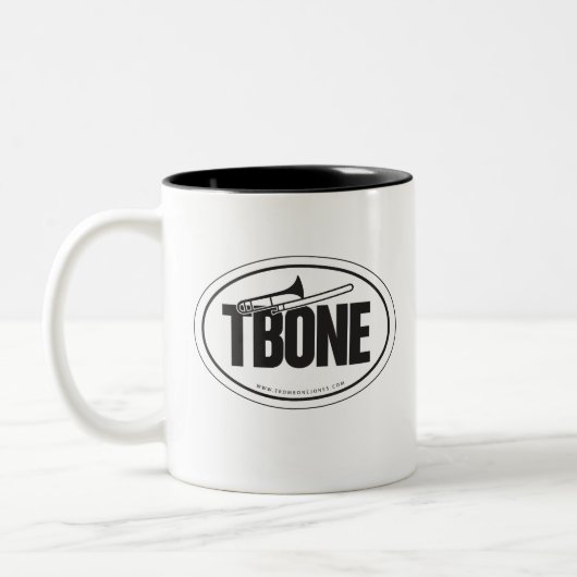 Trombone oval-sticker mok (Links)