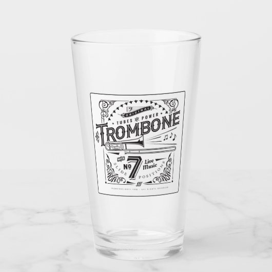 trombone pint glas - Nieuw! (Voorkant)