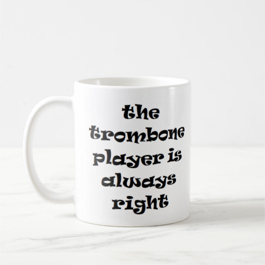 trombone player altijd de juiste koffie mok (Links)