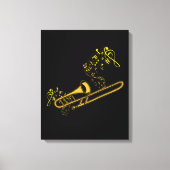 Trombone Player Brass Music Instrument Big Band Canvas Afdruk (Voorkant)