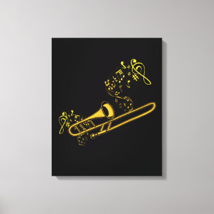 Trombone Player Brass Music Instrument Big Band Canvas Afdruk