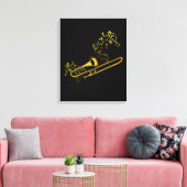 Trombone Player Brass Music Instrument Big Band Canvas Afdruk (Insitu (Woonkamer))