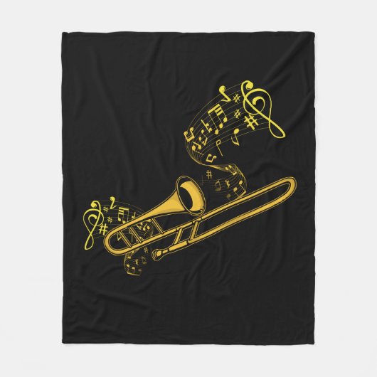 Trombone Player Brass Music Instrument Big Band Fleece Deken (Voorkant)