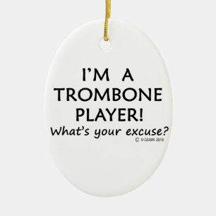 Trombone Player Excuseer Keramisch Ornament