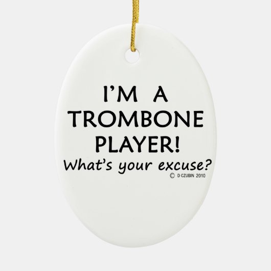 Trombone Player Excuseer Keramisch Ornament (Voorkant)