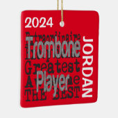 Trombone Player Extraordinaire CUSTOM Keramisch Ornament (Rechts)
