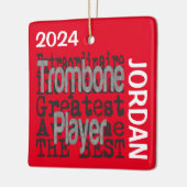 Trombone Player Extraordinaire CUSTOM Keramisch Ornament (Links)