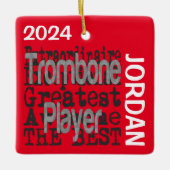Trombone Player Extraordinaire CUSTOM Keramisch Ornament (Voorkant)