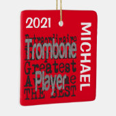 Trombone Player Extraordinaire CUSTOM Keramisch Ornament (Rechts)