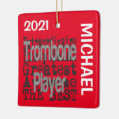 Trombone Player Extraordinaire CUSTOM Keramisch Ornament (Links)