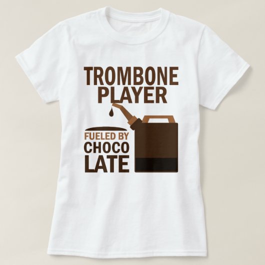 Trombone Player (Funny) Chocolate T-shirt (Design voorkant)