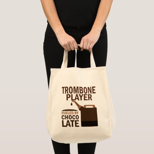 Trombone Player (Funny) Chocolate Tote Bag (Voorkant (product))