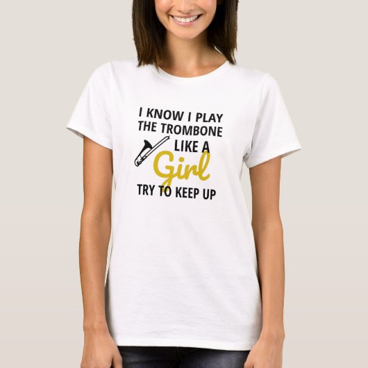 Trombone Player Girl | Trombo-emboon voor vrouwen T-shirt (Voorkant)