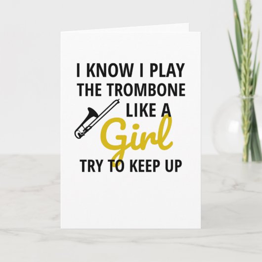 Trombone Player Girl| Trombonistische vrouwentromb Kaart (Voorkant)